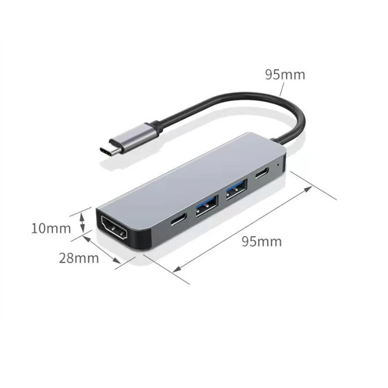 USB C Hub to 4K HDMI-Compatible USB 3.0 2.0 Type C PD Charging
