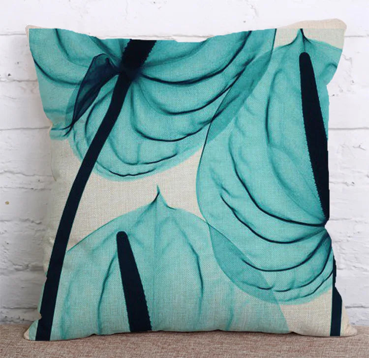 Colorful Flowers Printed Decorative Throw Pillow Floral Plant Cushion Cover Decoration Home Textile For Sofa Home