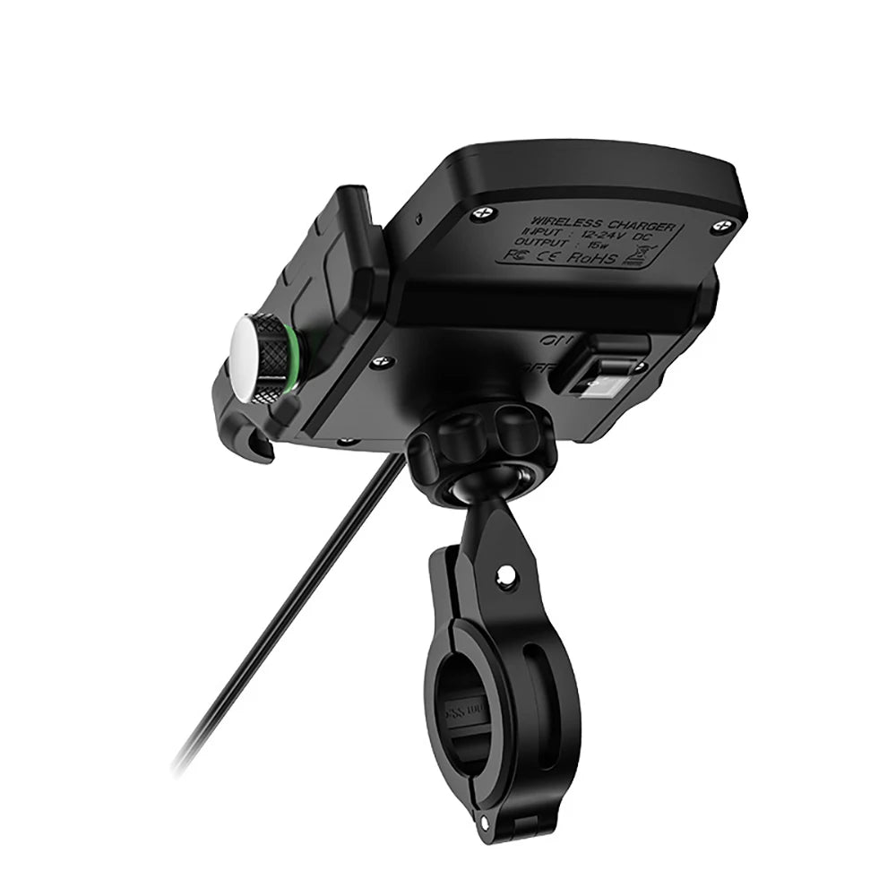Motorcycle Phone Holder Wireless Charger Moto Motorbike Mirror Mobile Stand Support USB-C Fast Wireless Charging Cellphone Mount
