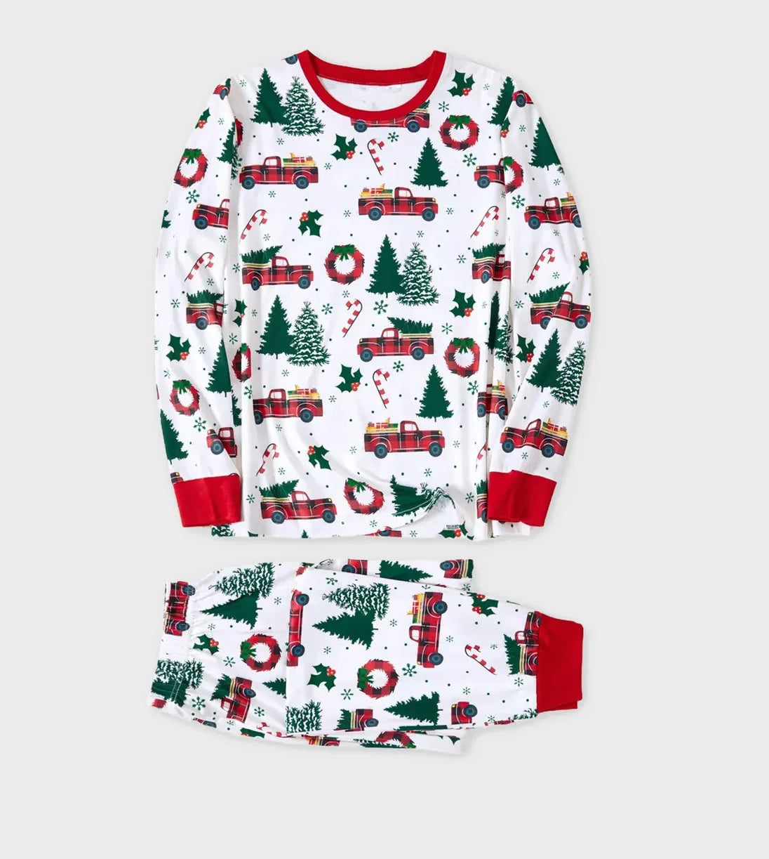 Christmas Tree Car Print Family Matching Outfits Parent-child Pajamas