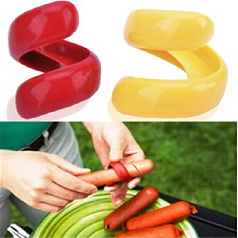 Hot Dog Slicer Barbecue Sausage Cutter Barbecue Tools Camping Innovation Kitchen Utensils Silicone Hot Dog Sausage Mold