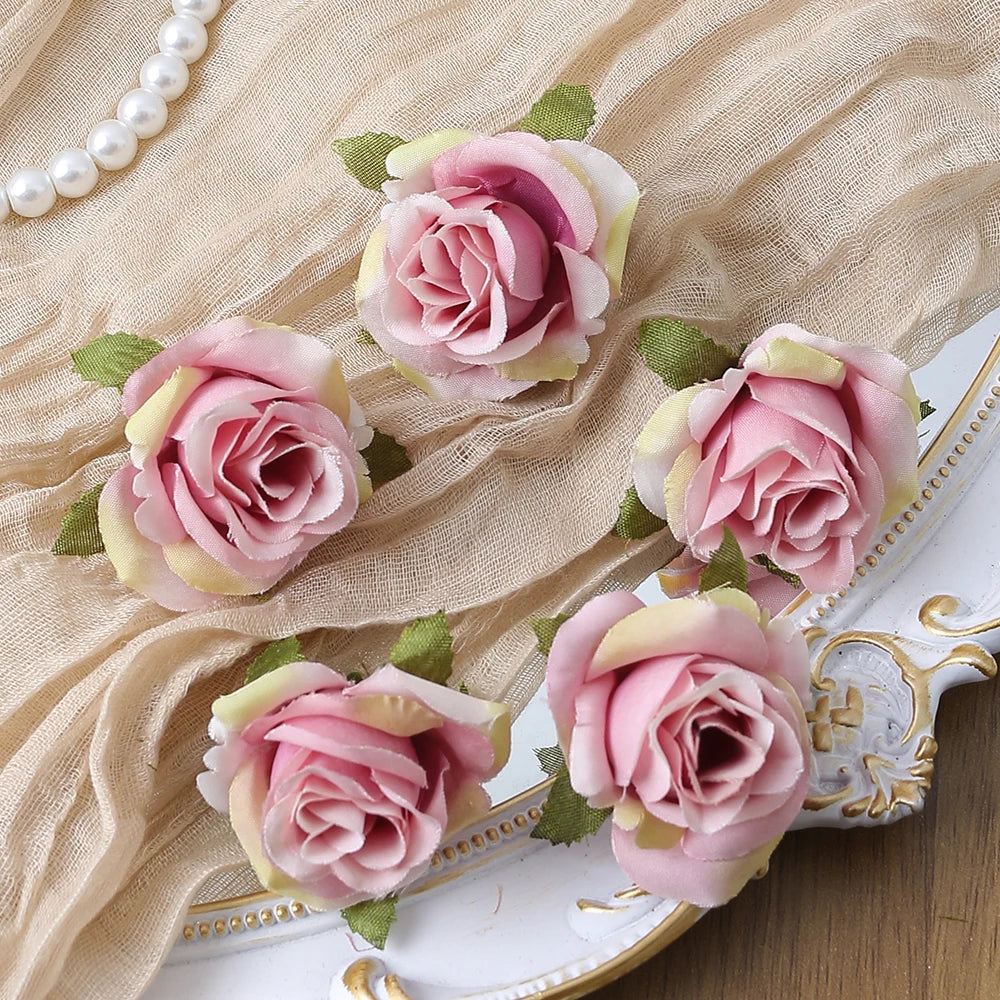10/20PCS Artificial Flowers DIY Candy Box Cake Home Decor Christmas Decorative Wreaths Wedding Party Garden Roses Arch Silk Fake