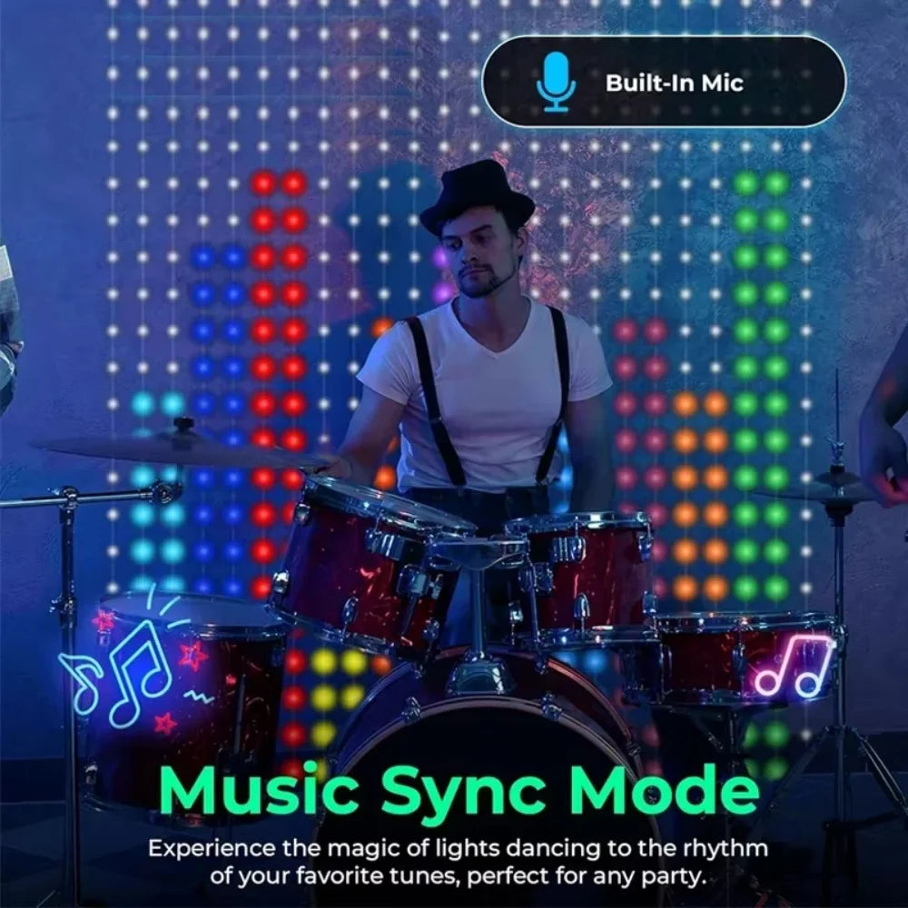 Smart Curtain Lights RGB Fairy Lights with Bluetooth App