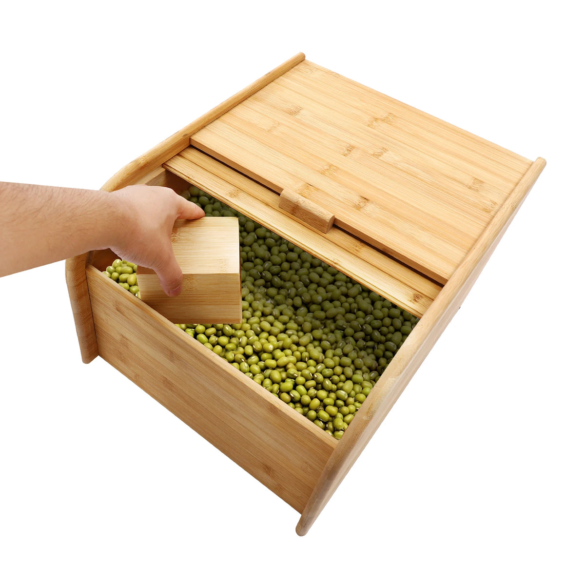 15KG Rice Storage Container Large Capacity Bamboo Food Container
