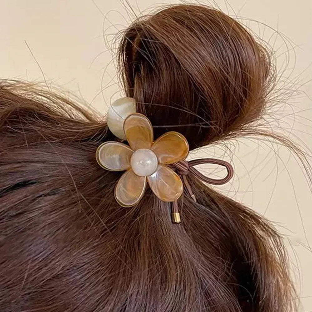 5Pcs New Fashion Women Sweet Hair Tie Set Cute Flower Elastic Hair Bands Hair Ropes Scrunchies Headwear Hairs Accessories