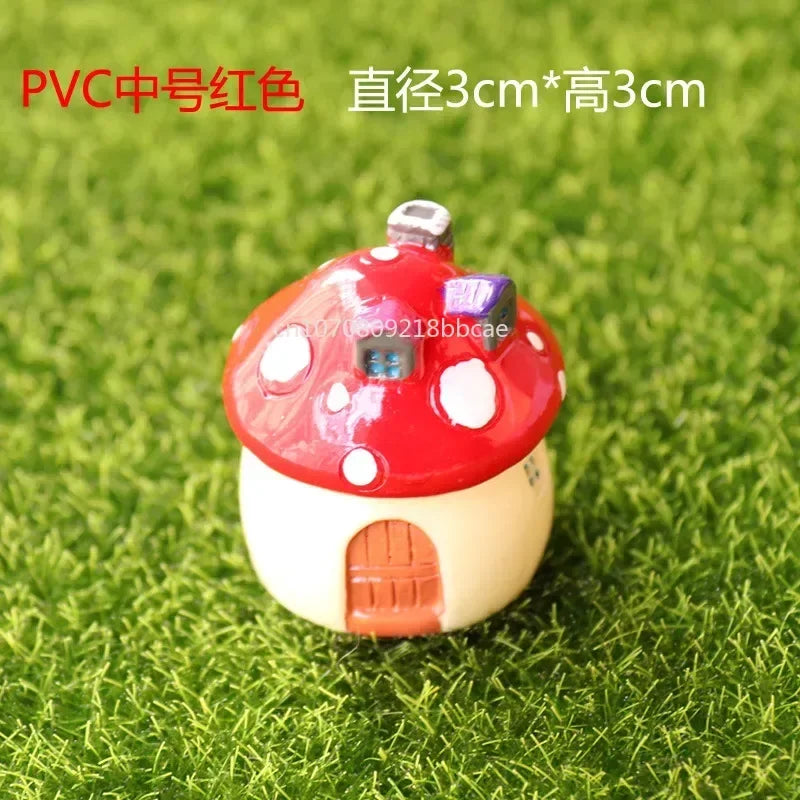 Mini Resin Moss Micro Landscape Decor Outdoor Fairy Miniature Garden Mushroom House Ornaments Handicraft Flower Pot Accessories