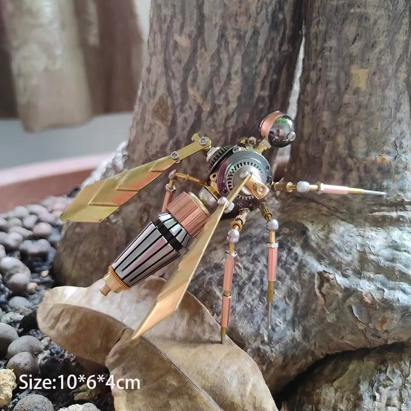 Steampunk mechanical insect big pocket insect model handmade metal creative crafts ornament personalized gift