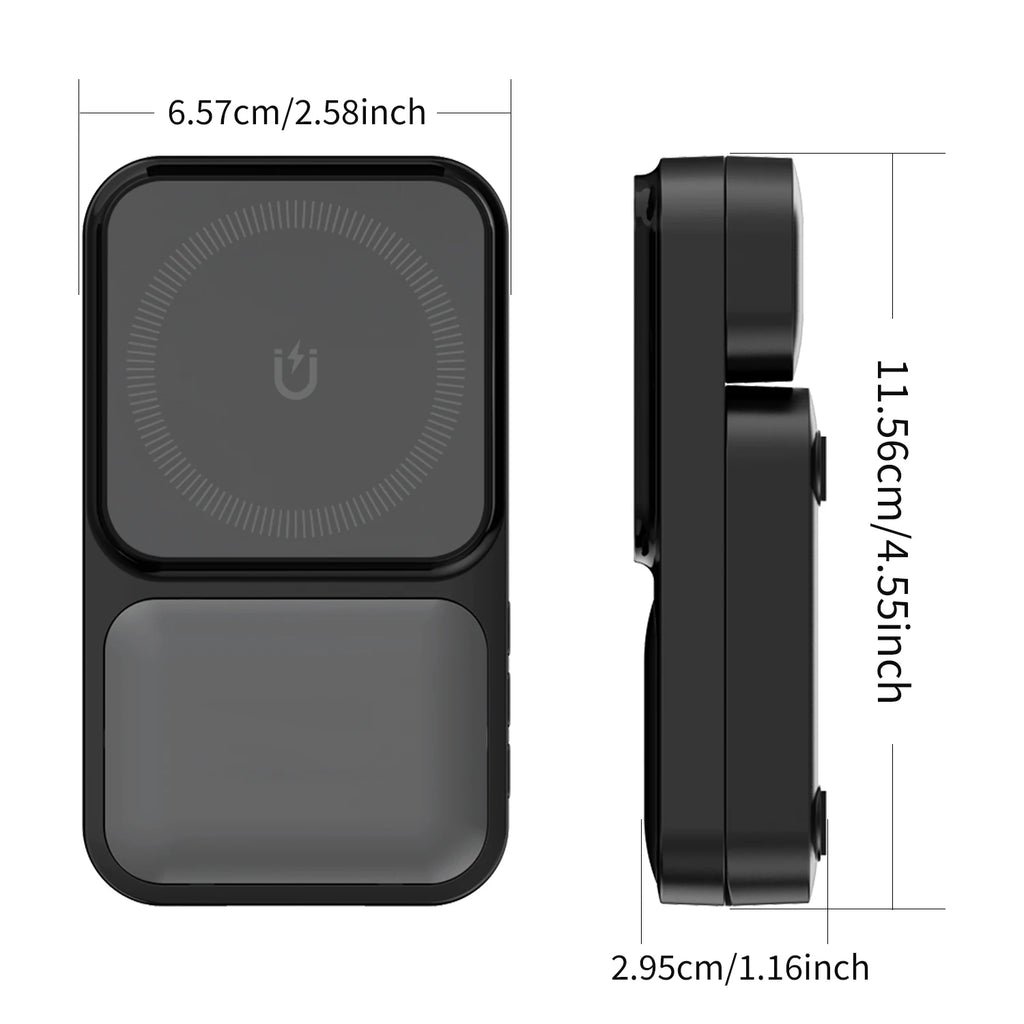 3in1 Foldable Wireless Charger Qi2 Multifunctional Stand Clock Wireless Charger Adapter Type-c Station For iPhone 16 15 Pro Max
