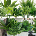 9pcs Outdoor Faux Plastic Greenery Leaf Plant for Garden Porch