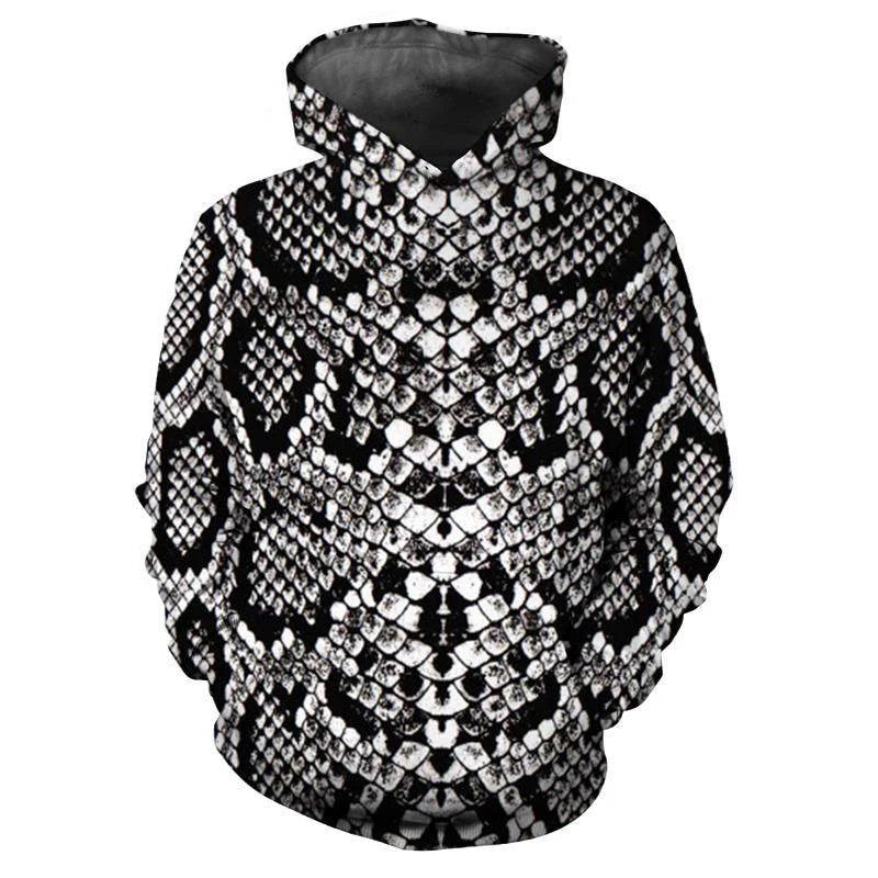 Personalized Snakeskin Pattern Hoodies Fashion Trend Long Sleeve