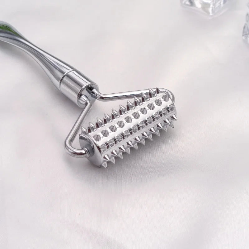 Stainless Steel Pointed Roller Spatula Massage Ball Stone Face Roller Massager To Improve Neck Facial Beauty Skin Care Tool