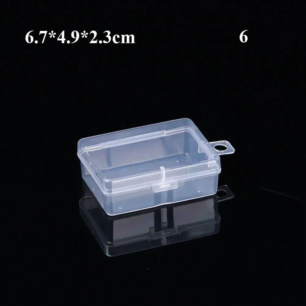 1pc Small Plastic Home Items Sundries Organizer Case Transparent Storage Box Jewelry Beads Container Fishing Tools Storage Box