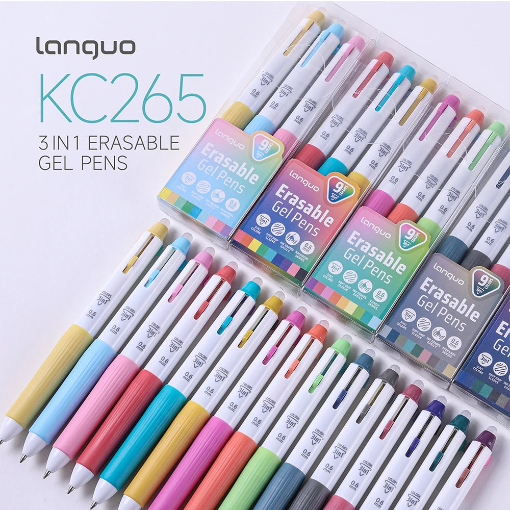 Languo Erasable Multicolor Pens 9/45 Colors 3-in-1 Ballpoint Pen
