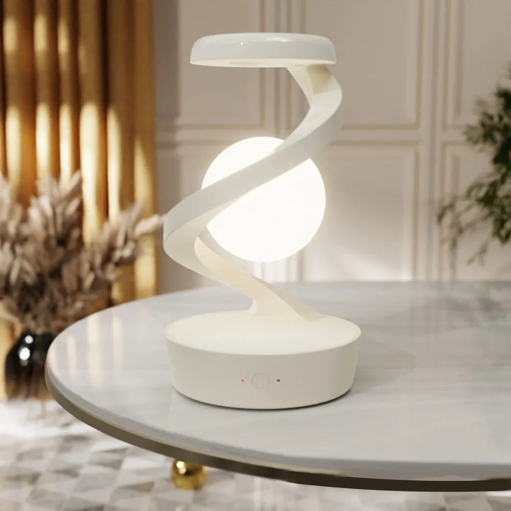 Creative Table Lamp, Rotating Floating lamp, 15W Wireless Charger, Mobile Phone Wireless Charger, RGB Atmosphere Night Light