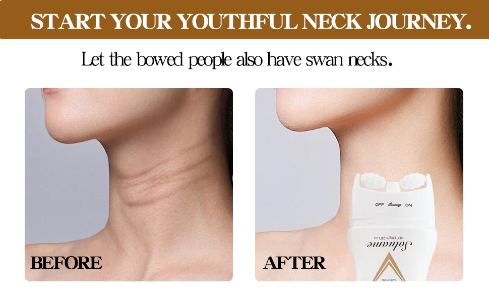 Firming&Lifting Collagen Neck Cream Moisturizing Neck Lotion with Massage Roller Easily Absorbed, Massages Neck Skin Care