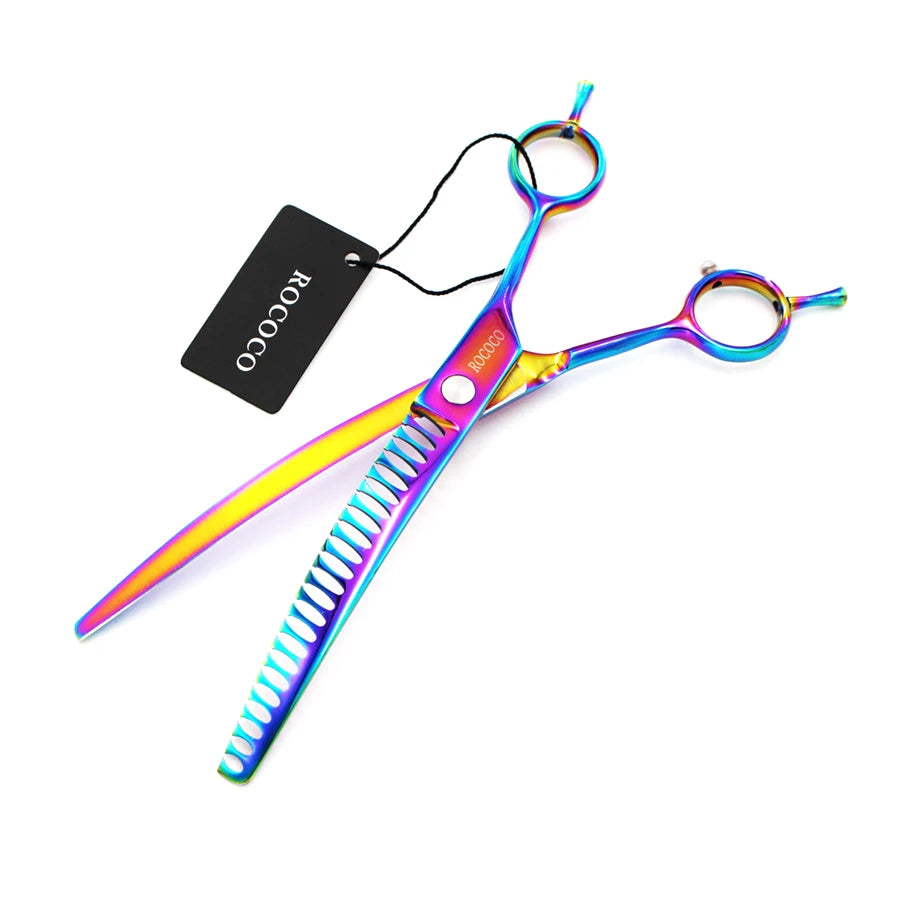Professional 8 inch 7 inch 6.5" High Quality Pet Dog Grooming Scissors Curved Shark Thinning Shears Cat Dog Barber Scissors