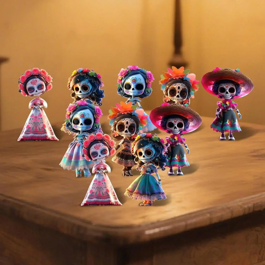 Runt 20pcs Wooden Skull Decorative Pendants With Rope