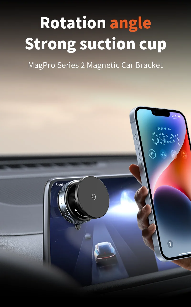 Universal Car Phone Holder Vacuum Suction Cup Strong Magnetic Adsorption 360°Phone Bracket For Gym Kitchen Car Navigation Stand