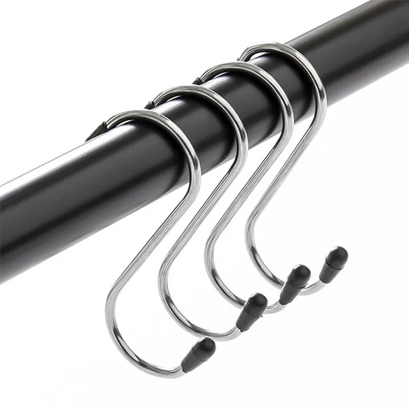 S Shaped Hooks Multifunctional Stainless Steel Hanging Hook Hanger For Kitchen Bar Bathroom Bedroom Storage Tool