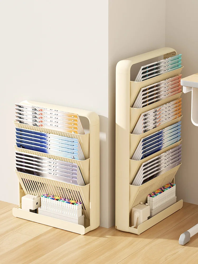 UFORU Dopamine Study Desk Organizer – Large Capacity Side-Mounted Bookshelf for Textbooks & Magazines