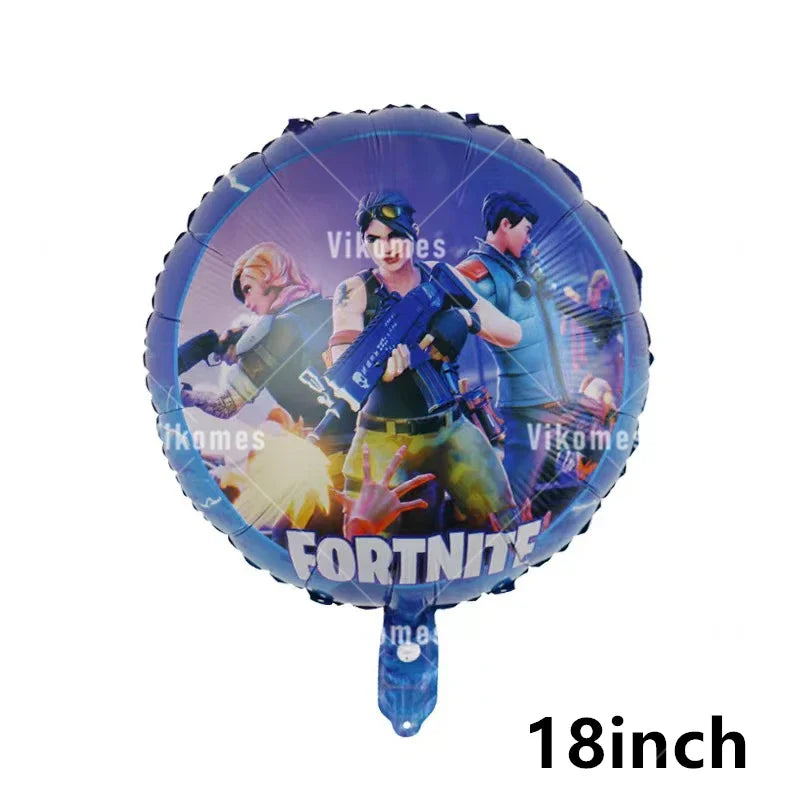 Fortnite Balloons Shooting Game Ballons Boy Girl Happy Birthday Banner Party Decoration Alpaca Llama Tableware Cake Topper Toy