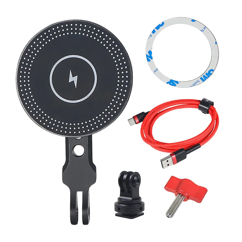 Mobile Phone Stand Holder Magnetic Wireless Charger 10W Tripod Adapter 1/4 Mount Cold Shoe for MagSafe Magnet Charging Station