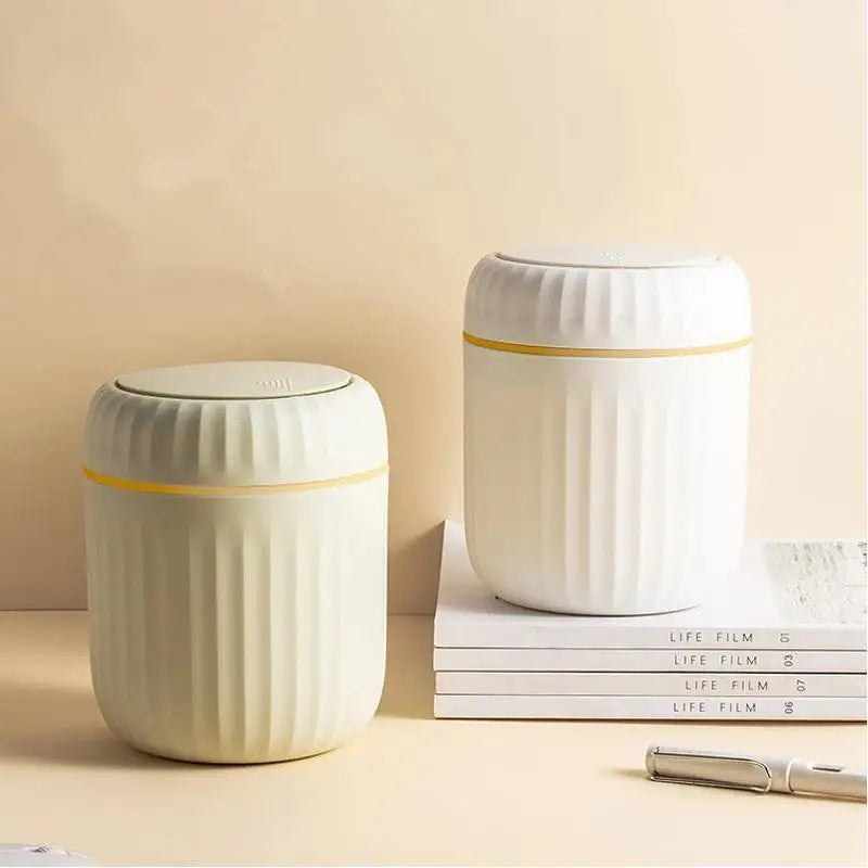 Mini Desktop Trash Can Press Type Covered Desktop Trash Can Bedroom Office Desk Desk Organizer Storage Bin Home Plastic TrashCan