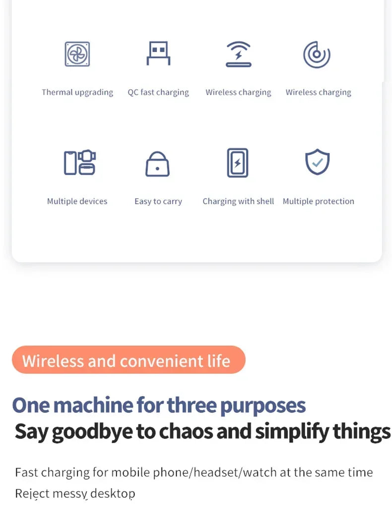 3 in 1 30W Travel Wireless Charger For Samsung Galaxy S23 S22 Watch 6 pro/5/4/3 Active 1 2 Buds Pro Plus Fast Charging Station