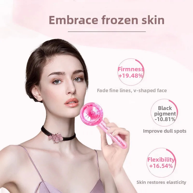 2PCS/pair Large Beauty Ice Hockey Energy Beauty Crystal Ball Facial Cooling Ice Globes Water Wave Face and Eye Massage Skin Care