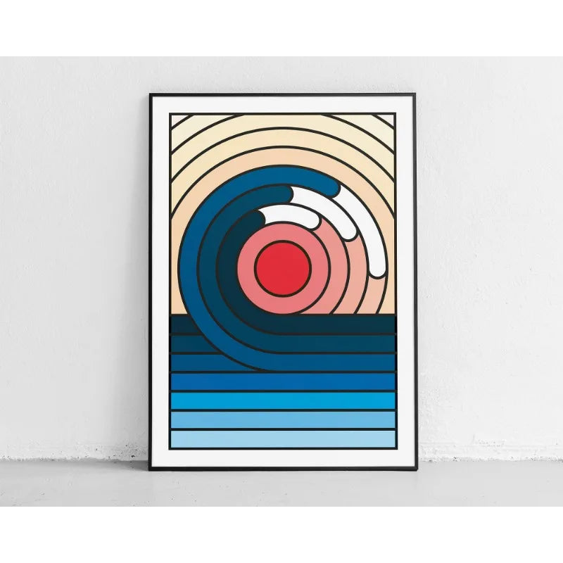 Japanese Contemporary Tokyo Art Canvas Poster Sunrise Wave Mount Fuji Monster Wall Art Prints for Modern Living Room Home Decor