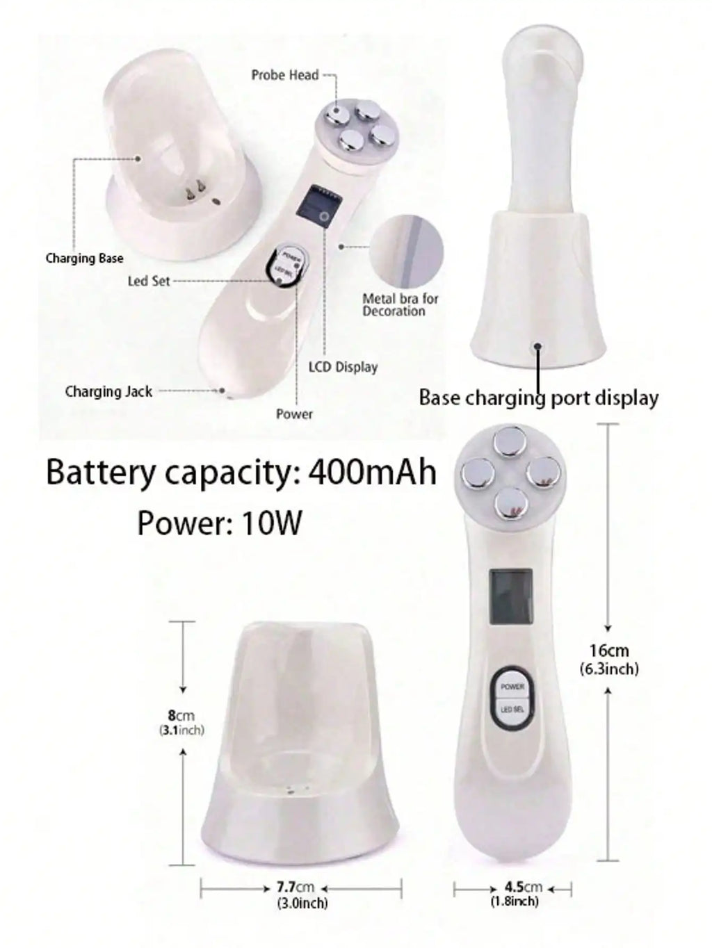 2026 Mini for Face Skin LED Rejuvenation Wand Face Skin Care Massage Beauty Device,Facial Beauty Massager Rechargeable