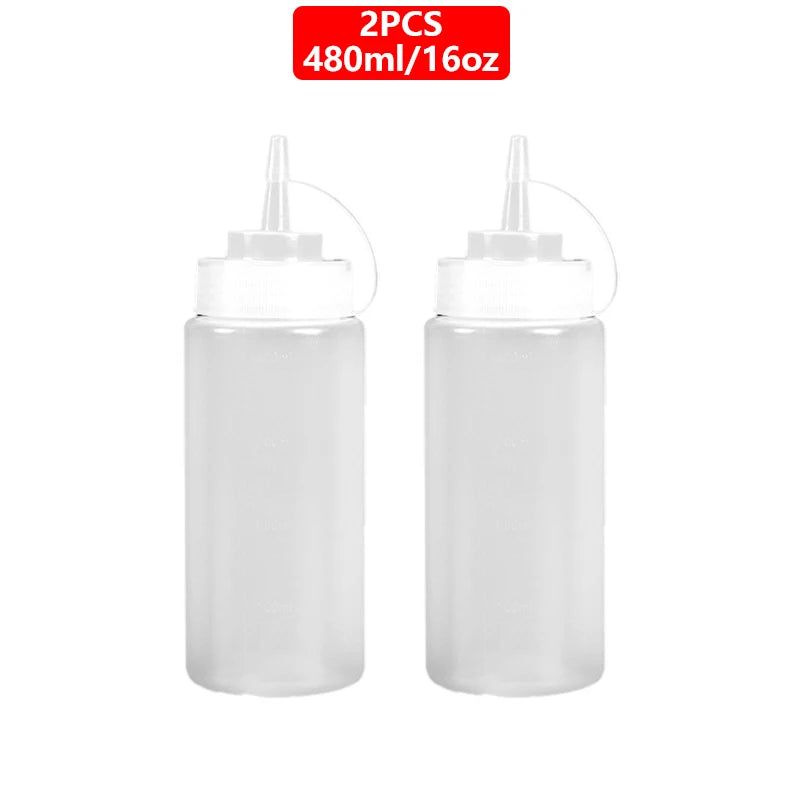 Large Squeeze  Condiment Squeeze Bottles Hot Sauces Olive Oil Bottles Ketchup Mustard Dispensers Kitchen Accessories Gadgets