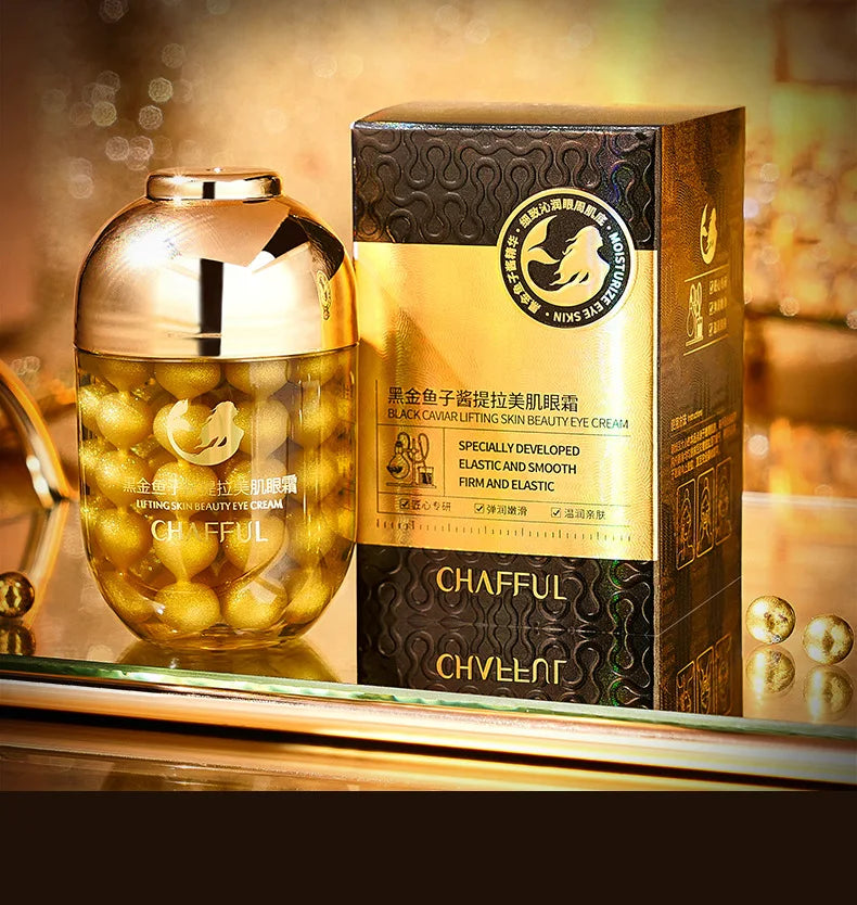 24k Black Gold Caviar Eye Cream Anti Dark Circles Eye Bags Firming Anti Aging  Moisturizing Eyes Skin Care For All Skin Types