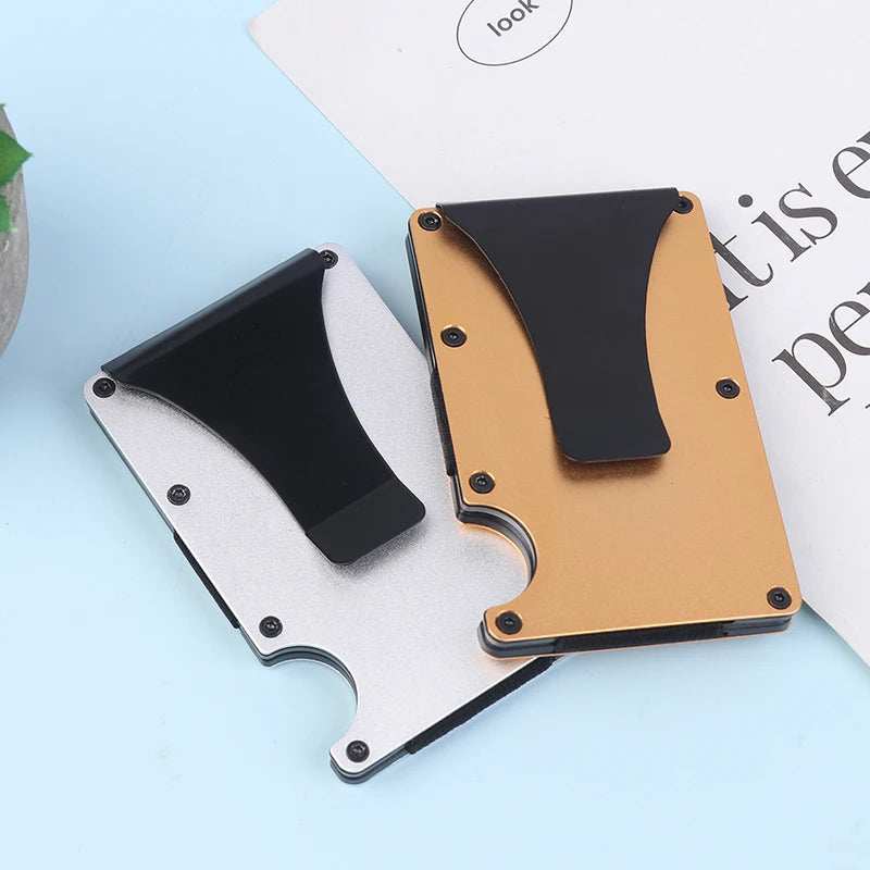 RFID Minimalist Wallet Men Women Slim Credit Card Holder With Money Clip Anti Theft Design For Commuting BusinessGood Quality