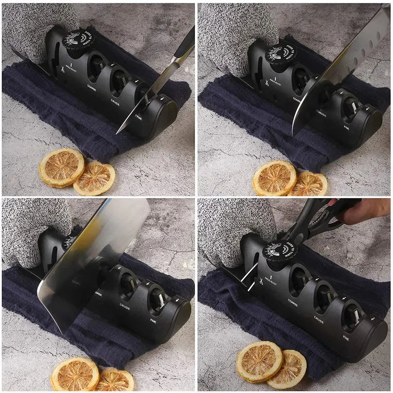 New Upgrade Angle Adjustable Knife Sharpener Professional 4 In 1 Kitchen Knives Grinder Scissors Sharpening Stone Home Tools