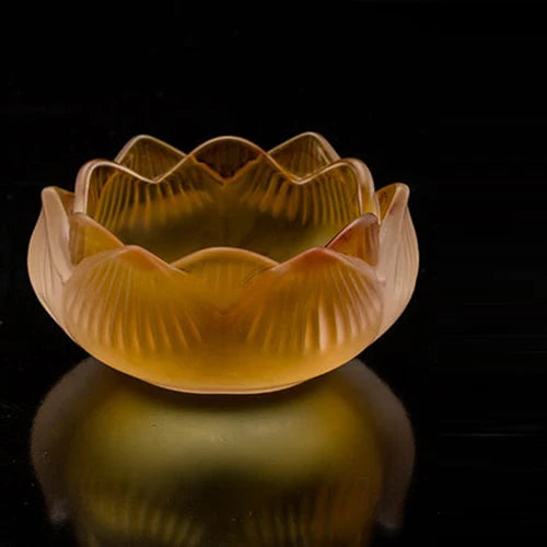 Seven Colors Crystal Incensee Burner Glass Lotus Candle Holders Handicraft Decoration for Home Buddha Mini Zen Cone Censer
