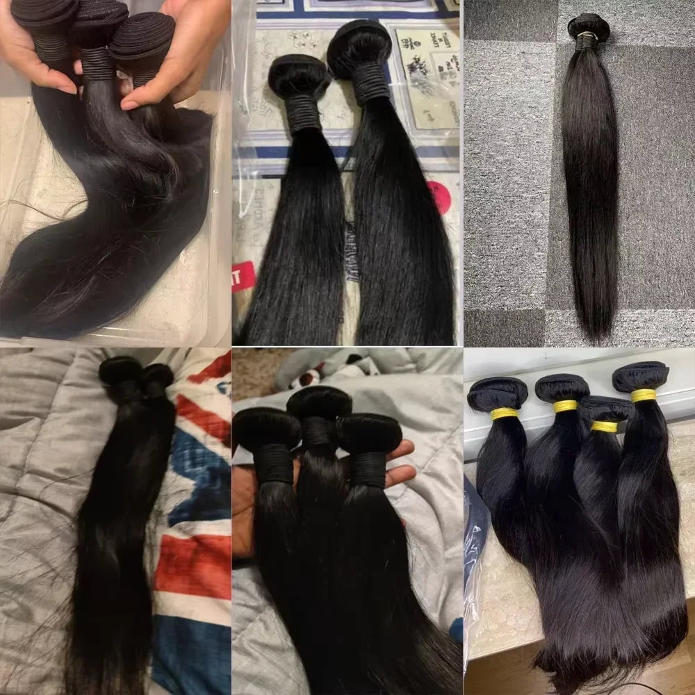 Queenlike 30 Inch Human Hair Bundles Brazilian Raw Hair