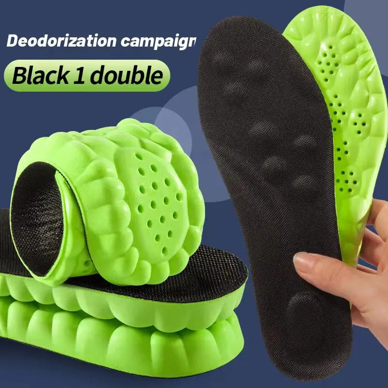 Sport Insoles 4D Latex Super Soft High Elasticity Shoe Pads Anti-pain Deodorant Cushion Arch Support Running Insoles Foot Insole