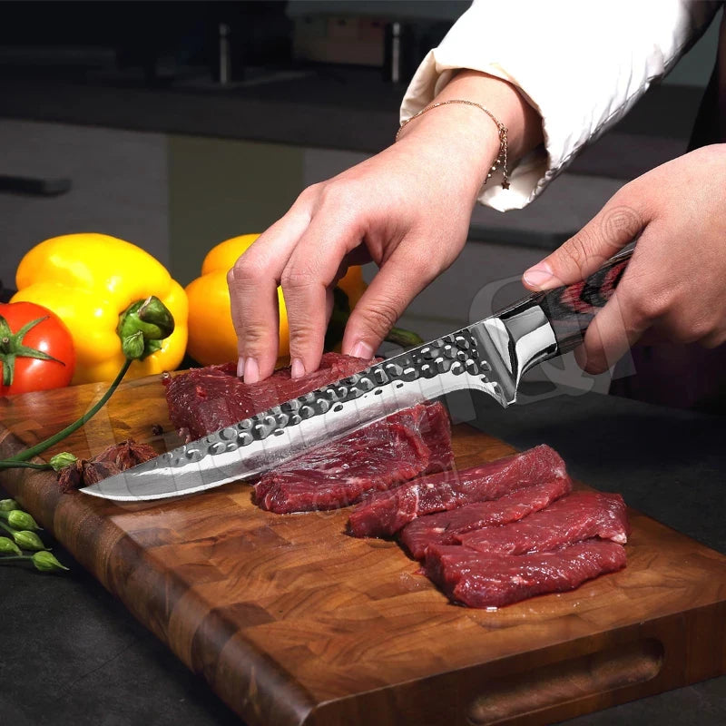 Handmade Stainless Steel Kitchen Chef Boning Knife Fishing Knife Sharp Meat Cleaver Butcher Knife Slicing Slaughter Knives Tool