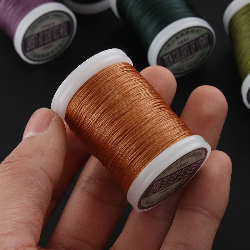 hilo elástico costura Waxed Thread Accessories Leather Craft Sewing Thread Round Waxed Thread Polyester Cord Wax Coated Strings