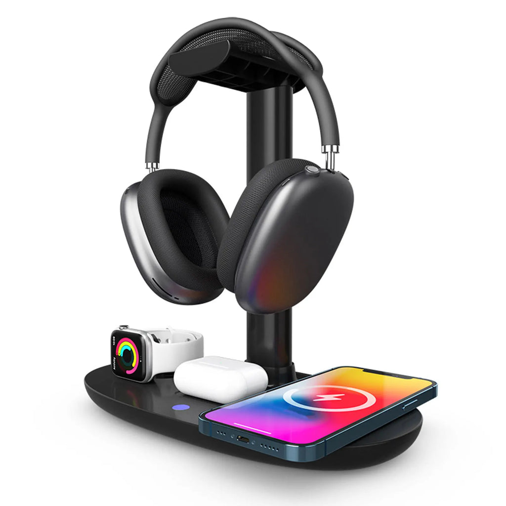 Wireless Charger Headphone Stand QI 15W Fast Charge Detachable Stylish Appearance Headphone Charging Hanger