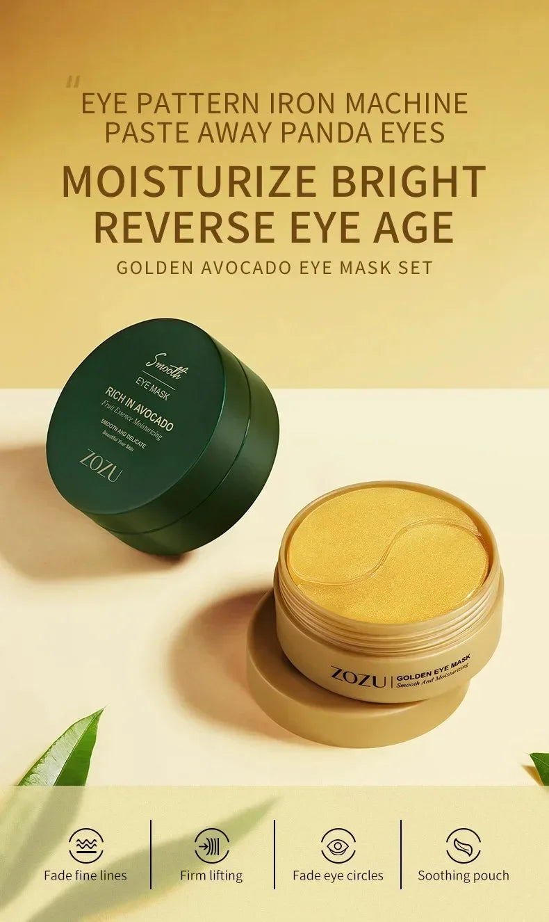 60PCS/120 PCS Eye Mask Avocado Gold Moisturize Firming Improve Eye Bags Eye Patches Anti Wrinkle Eye Patches for Dark Circles