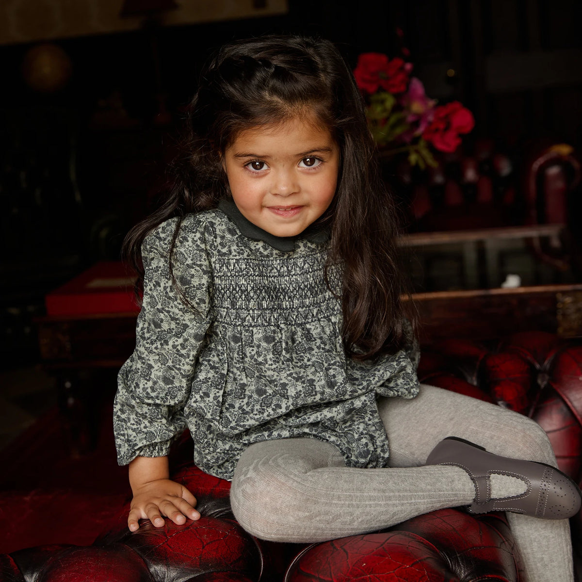 AS AW26 Forest Collection Cotton Corduroy Girls Print Smocking