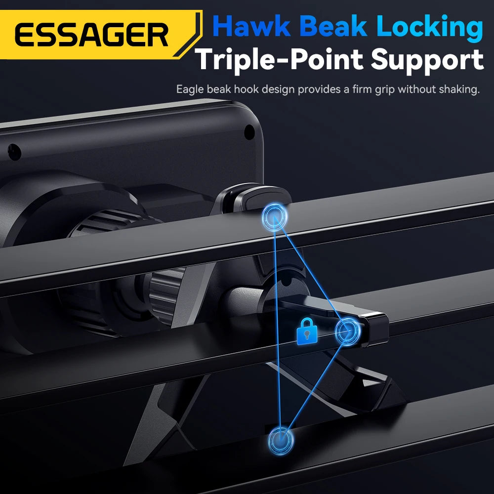 Essager 15W Car Wireless Charger Dual Coil One-Touch Rotatable Car Phone Holder For Samsung Galaxy Z Fold6 5 4 Flip 6 5 4 iPhone