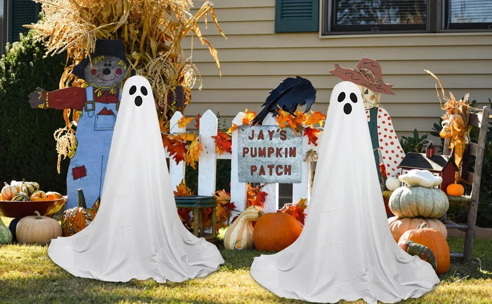 Spooky Ghost Halloween Decor Light Strings Battery  Home Decor  Standing Ghost Porch Courtyard Standing Halloween Decoration