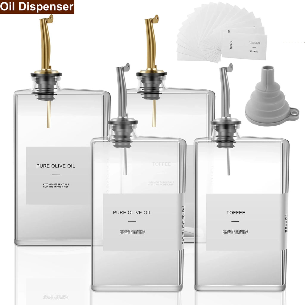 2Pcs Glass Olive Oil Dispenser Bottle 350ML Seasoning Vinegar Bottle Condiment Container Cooking Oil Dispenser Kitchen Supplies