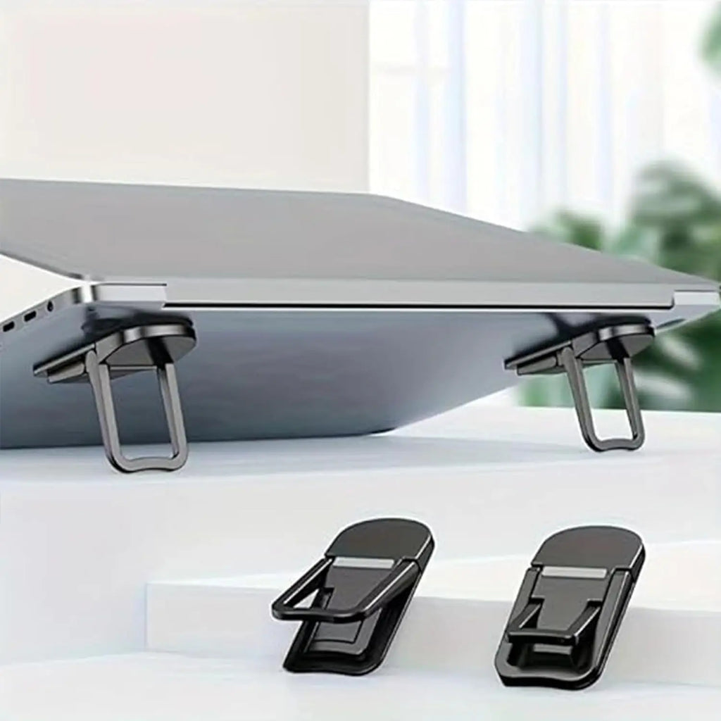 Set of 2 Adjustable Laptop Supports Foldable Two-Gear Height