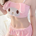 New cute cartoon devil angel big-eared dog cat sexy pajamas hot girls flannel cartoon fluffy suspenders pajamas shorts set girl