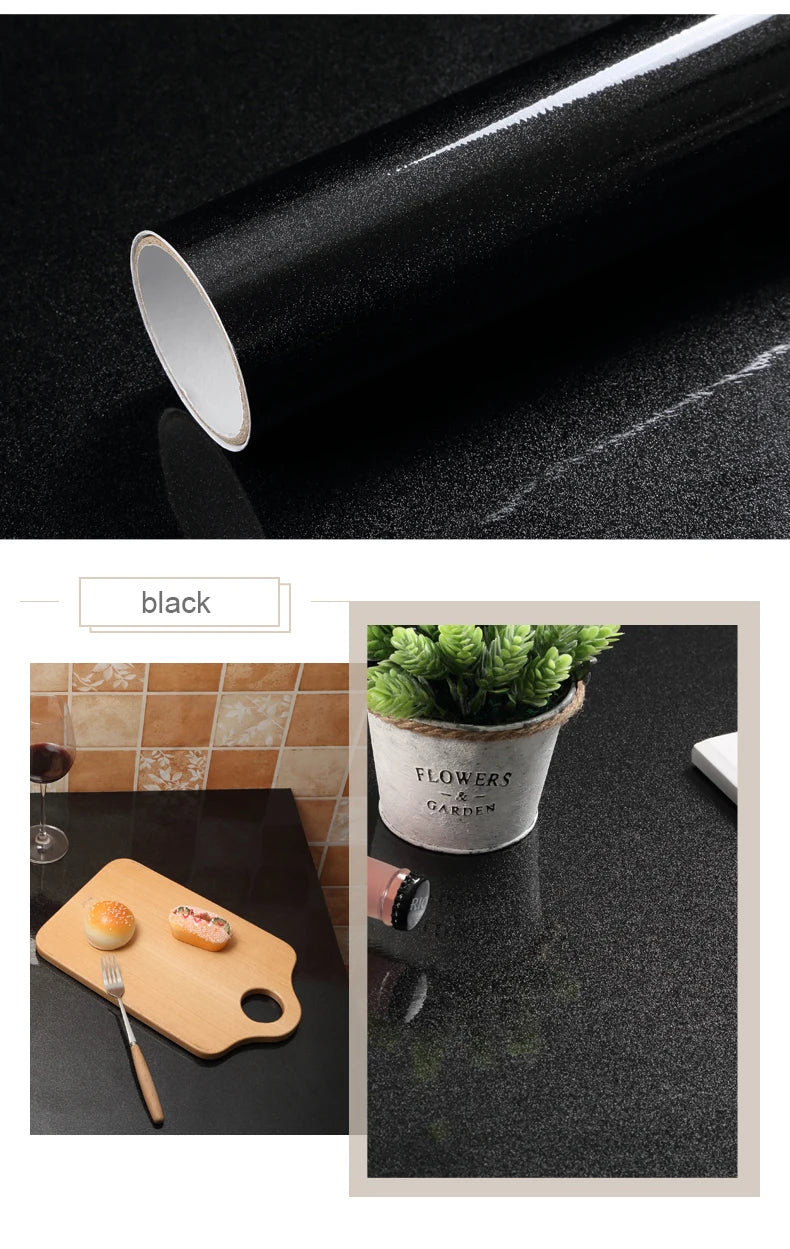 PVC DIY Waterproof Oil-proof Wall Stickers Self-Adhesive Marble Wallpaper Cabinets Countertop Bathroom Desktop Renovation Films