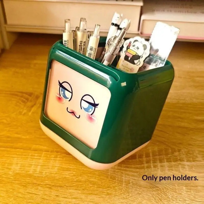 Creative Big Eyes Pencil Holder With Hook Table Stationery Storage Box Pen Holder Rack Student Children Girls Desk Organizer